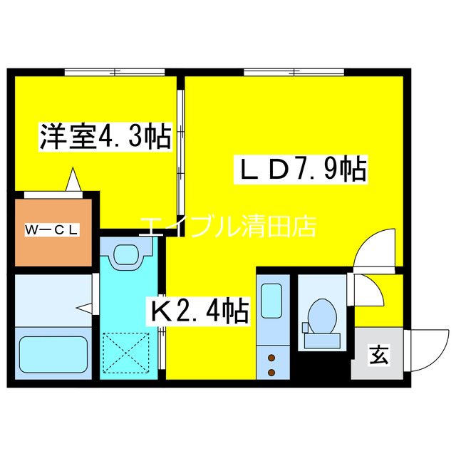 北広島市稲穂町西のマンションの間取り