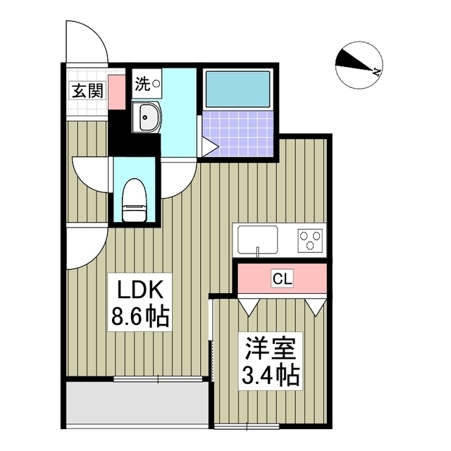 飯能市大字双柳のアパートの間取り