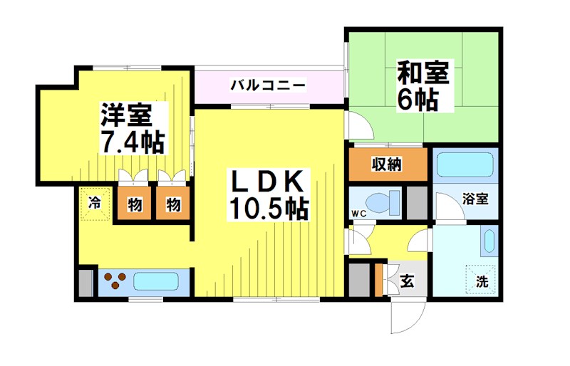 コスモ調布多摩川の間取り