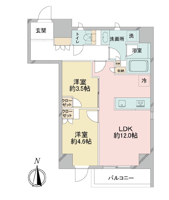 荒川区東日暮里のマンションの間取り