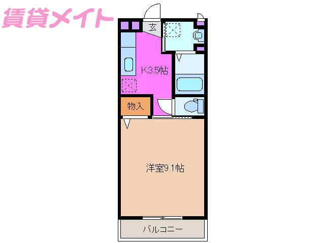 いなべ市大安町南金井のアパートの間取り