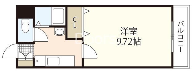 岡山市北区下伊福上町のマンションの間取り