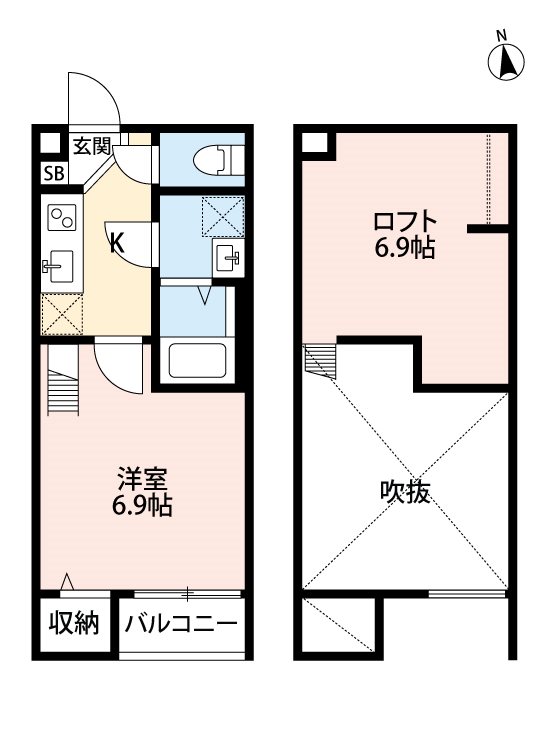 尼崎市大庄西町のアパートの間取り