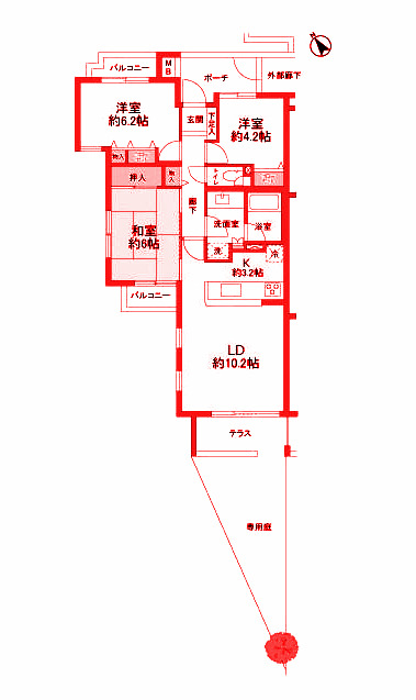 横浜市港南区日野のマンションの間取り