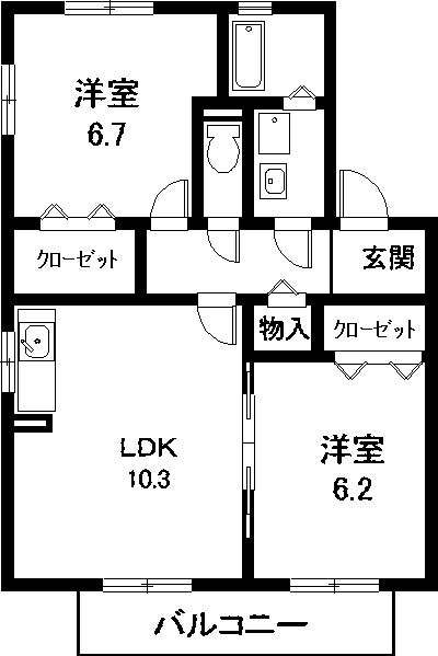 豊明市栄町のアパートの間取り