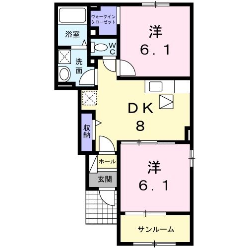 イブライフ・ヒロＢの間取り