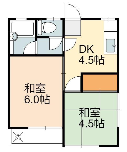 ＪＲ南武線 稲城長沼駅 徒歩7分 2階建 築40年の間取り写真