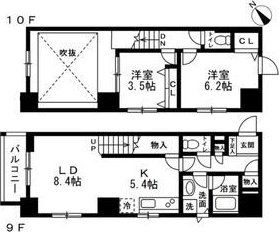 東京メトロ日比谷線 入谷駅 徒歩5分 10階建 築19年の間取り写真