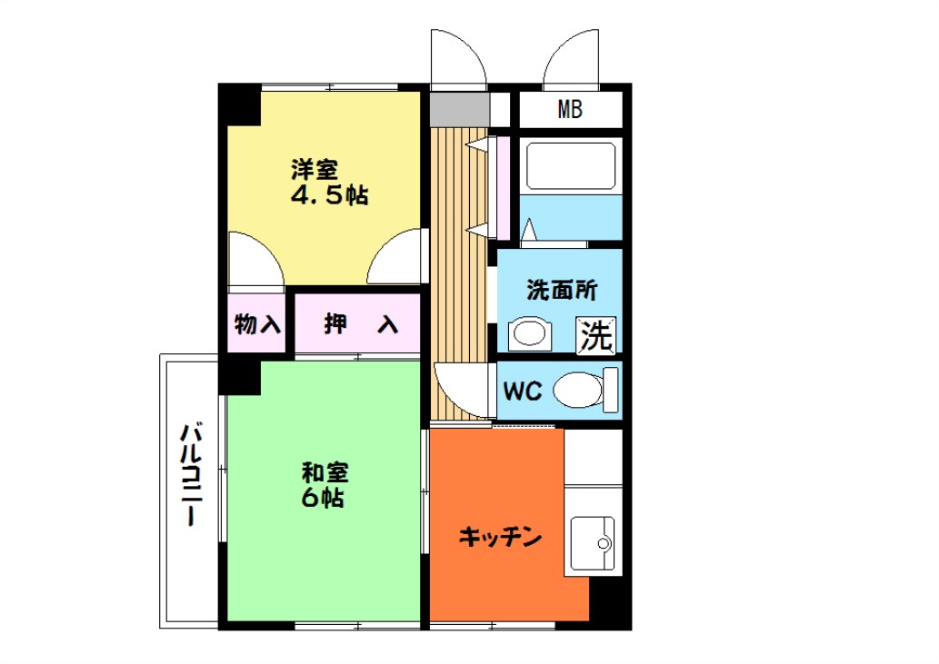 御蔵山マンションの間取り写真