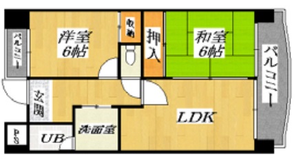 大阪市平野区長吉出戸のマンションの間取り