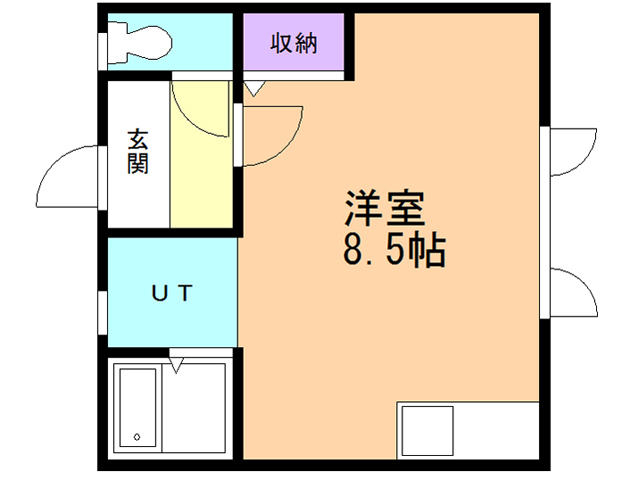 苫小牧市美園町のアパートの間取り