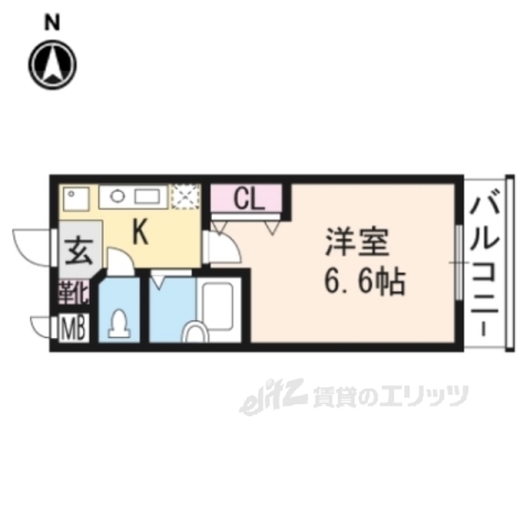 京都市中京区御池之町のマンションの間取り