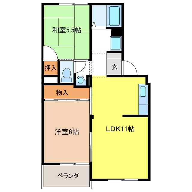 各務原市那加新加納町のマンションの間取り