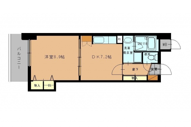 広島市中区白島北町のマンションの間取り