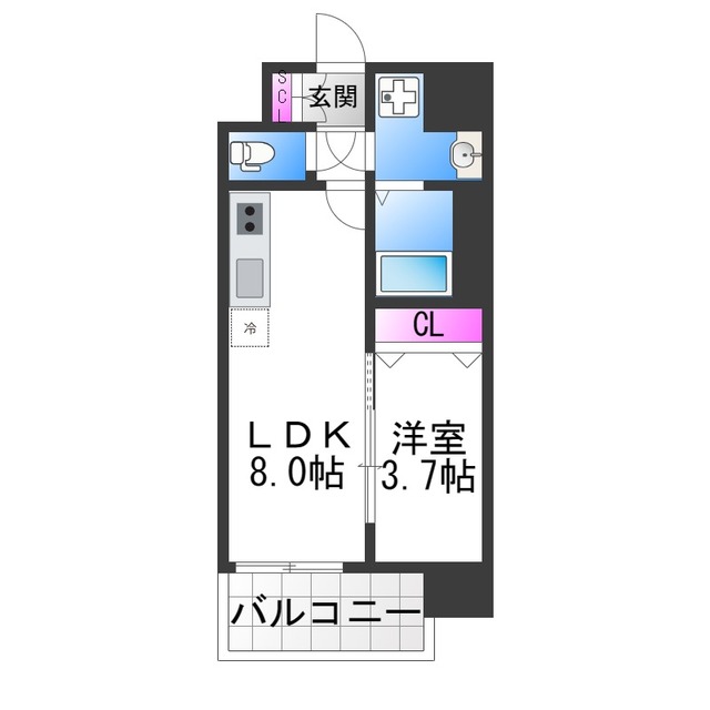 大阪市西区立売堀のマンションの間取り