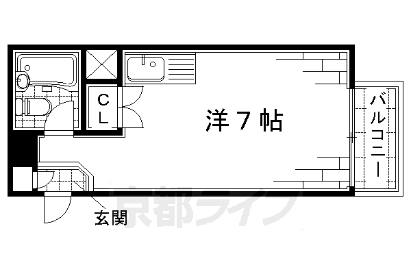 京都市伏見区深草西浦町７丁目のマンションの間取り