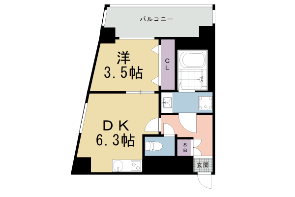 京都市南区西九条唐戸町のマンションの間取り