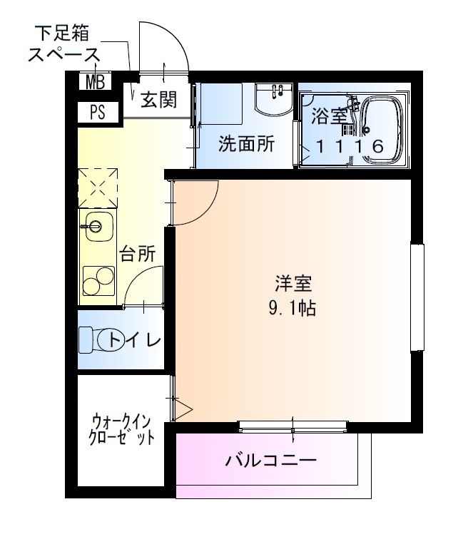 尼崎市東大物町のアパートの間取り