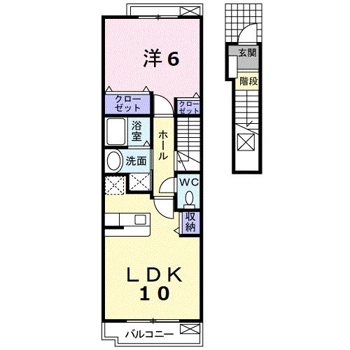 府中市高木町のアパートの間取り
