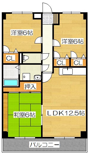 【シャトレ天拝の間取り】