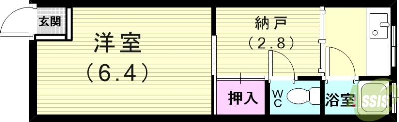 神戸市垂水区塩屋町のアパートの間取り