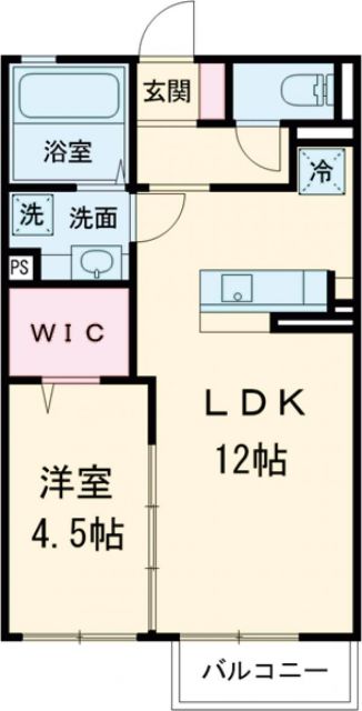 静岡市葵区川合のアパートの間取り