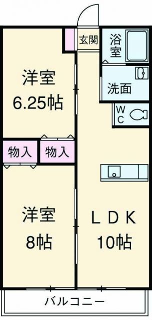 浜松市浜名区細江町広岡のアパートの間取り