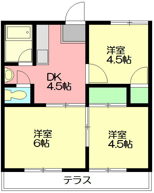 コーポなかいIの間取り