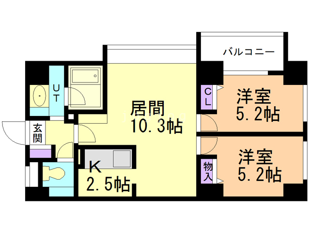 ＰＲＩＭＥ　ＵＲＢＡＮ北３条通の間取り