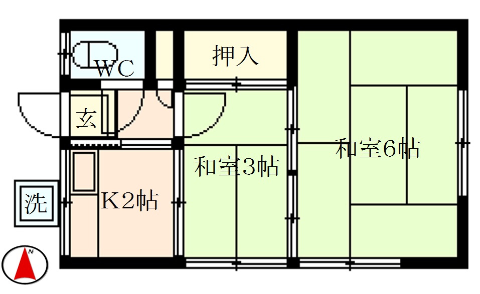 北谷荘の間取り