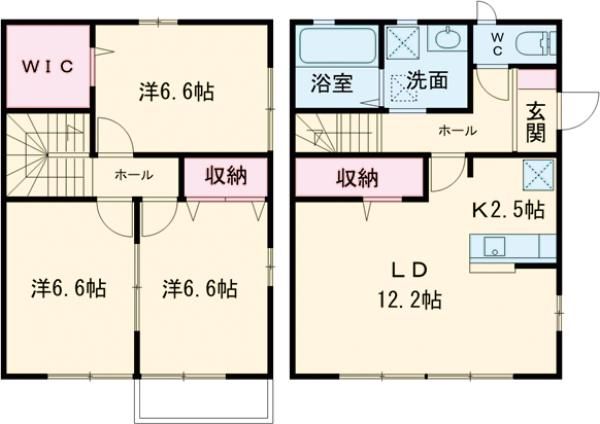 水戸市河和田町のアパートの間取り