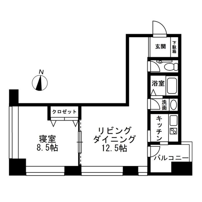 港区三田のマンションの間取り