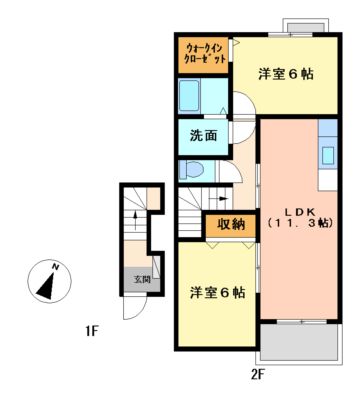 ヒル　オブ　サプリングB棟の間取り