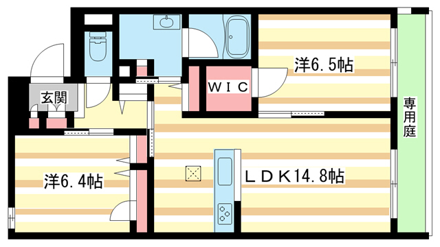 橿原市新賀町のアパートの間取り