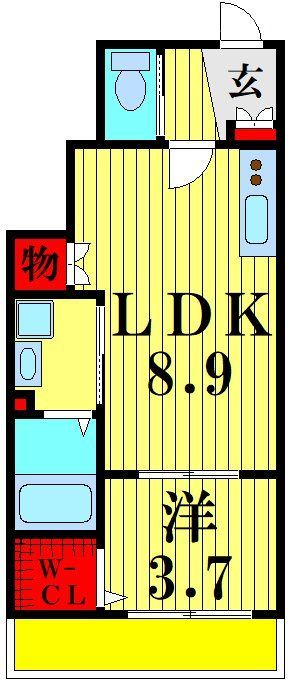 柏市今谷上町のアパートの間取り