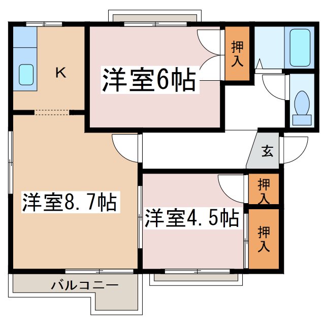 タウニィ樹里Ｅの間取り