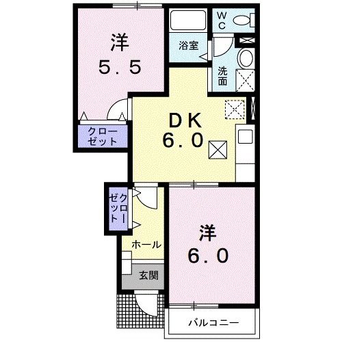 狭山市笹井のアパートの間取り