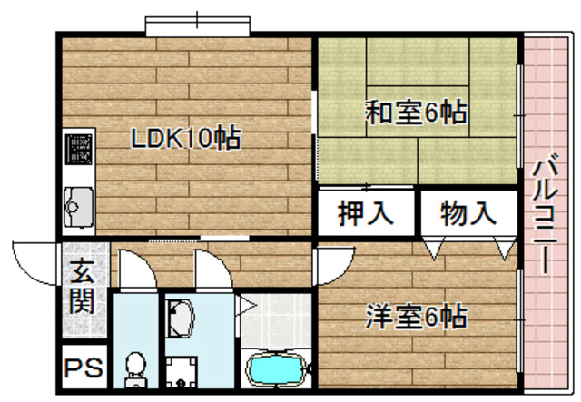 高槻市庄所町のマンションの間取り