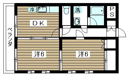 貸マンション　2DK 中馬込2丁目（ヒルサイドスクエア）の間取り