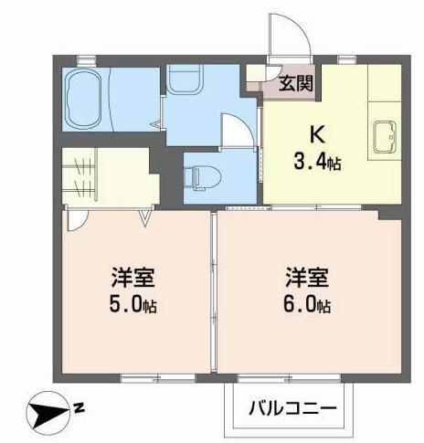 山形市南館のアパートの間取り