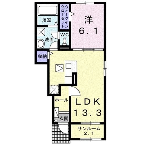 須賀川市西田町のアパートの間取り