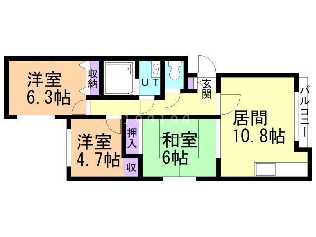 札幌市南区南三十一条西のアパートの間取り