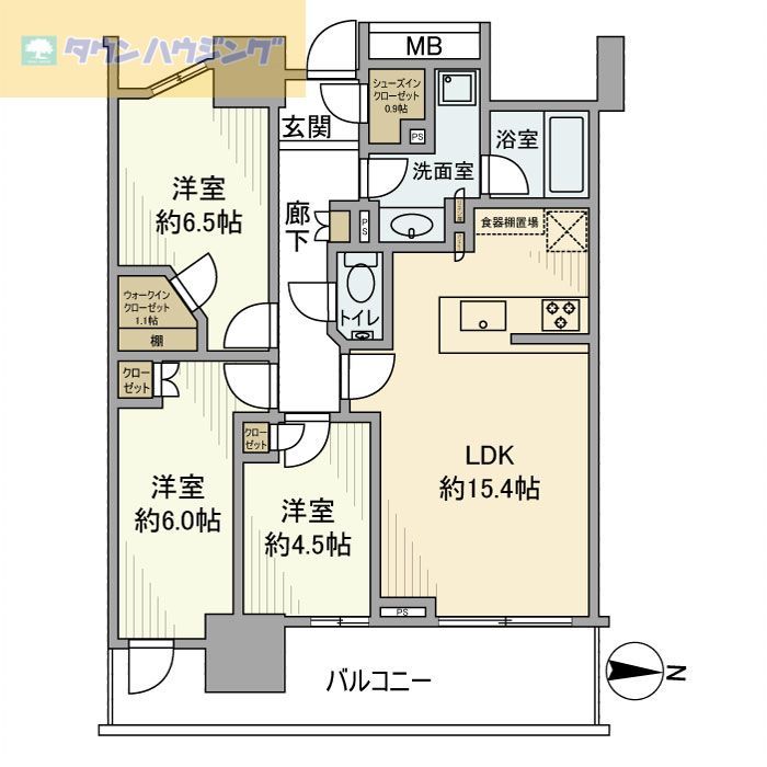 千葉市美浜区若葉のマンションの間取り