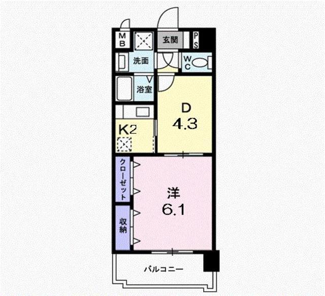 熊本市中央区本荘町のマンションの間取り