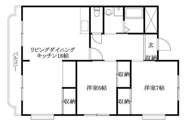 松山市食場町のマンションの間取り