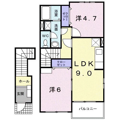 菊池郡大津町大字陣内のアパートの間取り