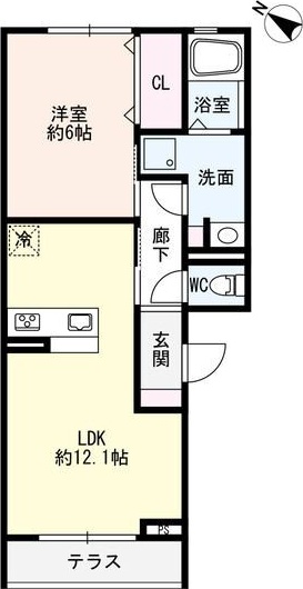 知立市山町のアパートの間取り