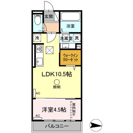 熊本市中央区京町のアパートの間取り