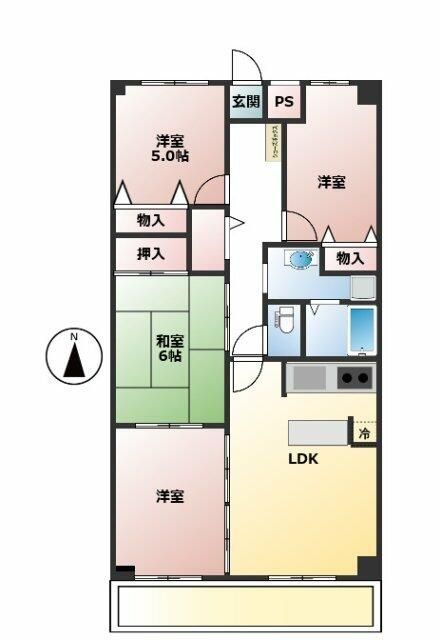 【川口市北原台のマンションの間取り】