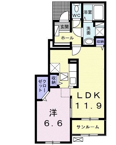 大牟田市大字手鎌のアパートの間取り